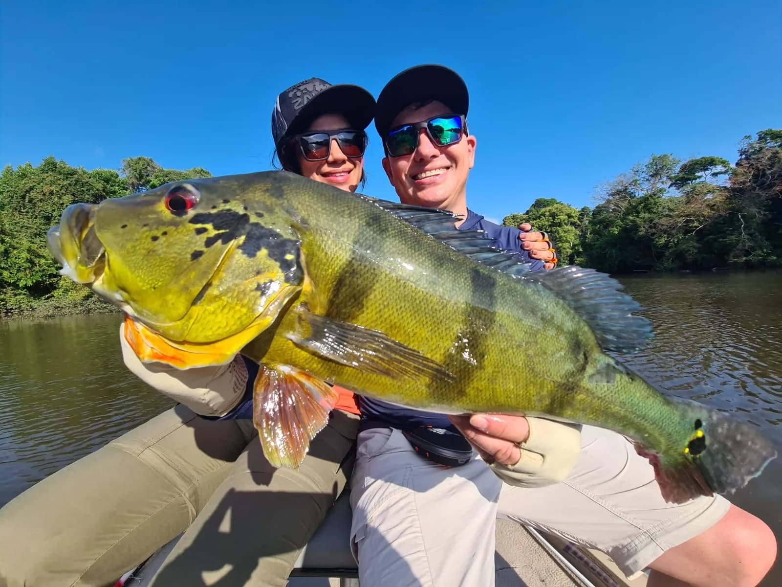 Couple enjoying an Amazon adventure together