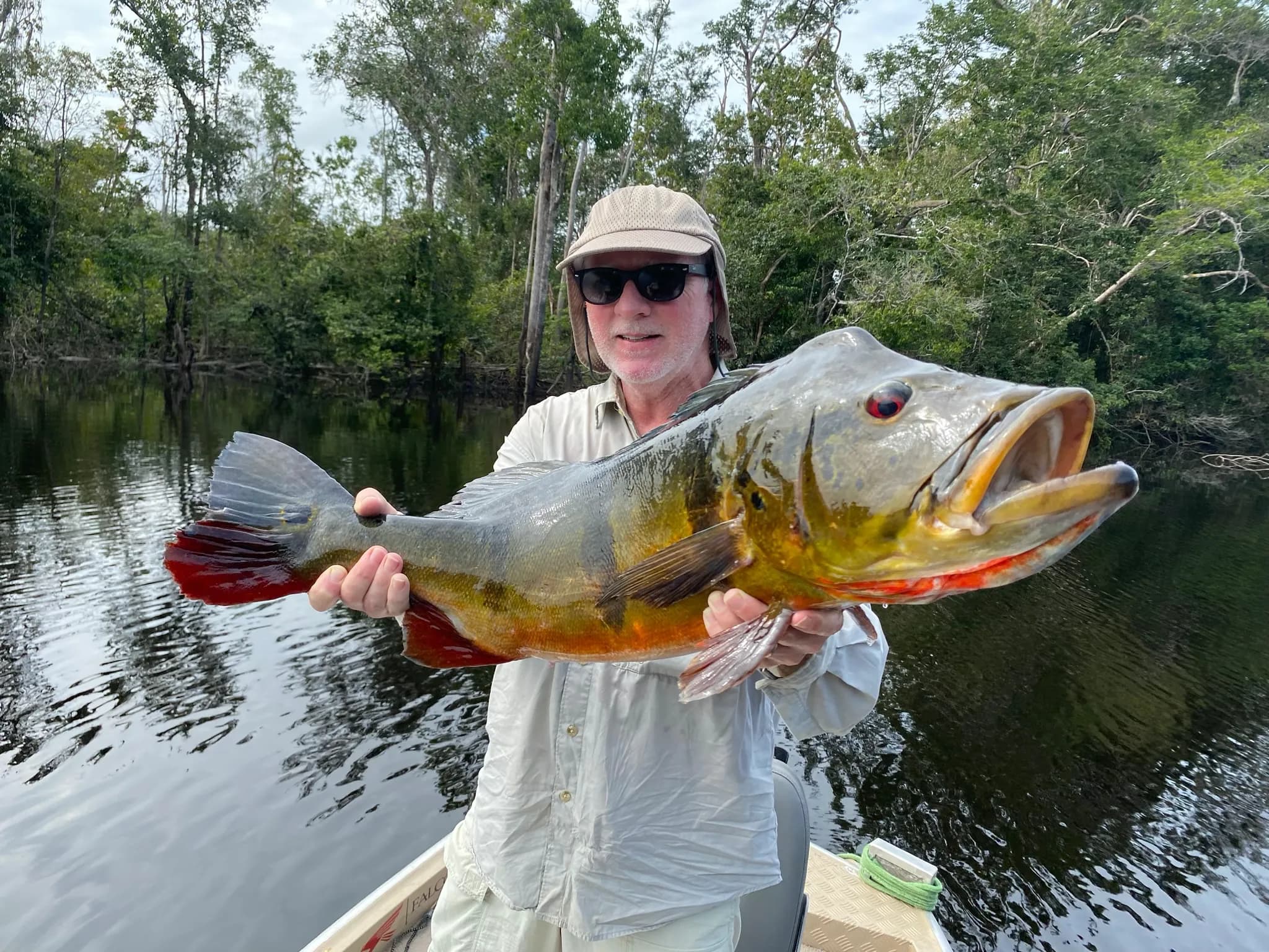 Solo angler enjoying an Amazon fishing moment