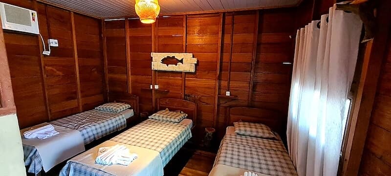 Outdoor lodge area beside the Sucunduri River