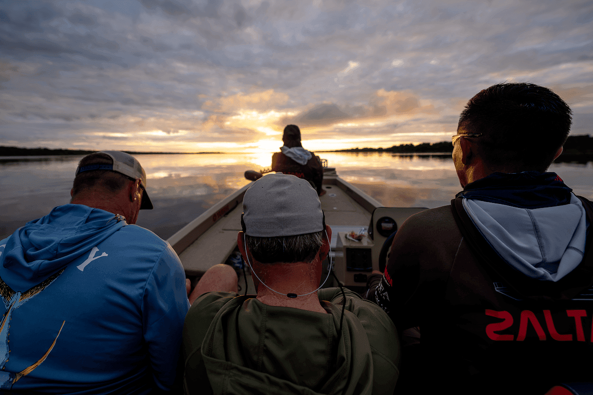 Friends traveling together on the Amazon river